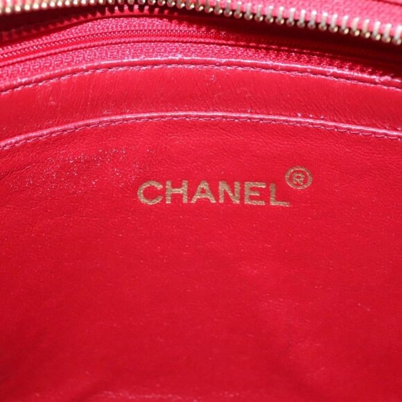 CHANEL Matelasse Chain Shoulder Bag Lamb Skin Gold Red CC Auth - Picture 13 of 16